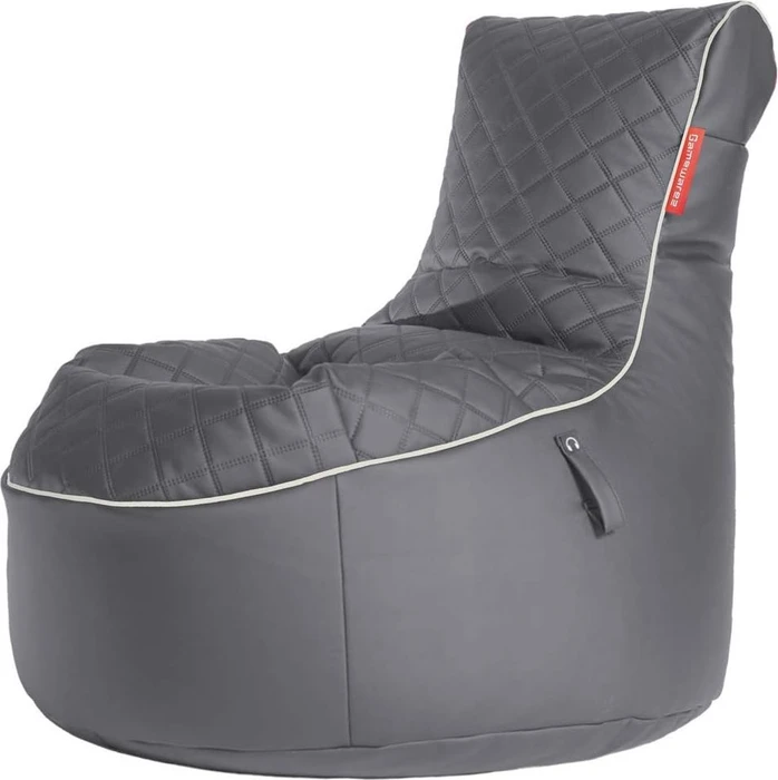 Gamewarez Gaming Sitzsack Classic Granite Hurricane, grau/weiß