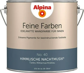 Alpina Farben Feine Farben No. 40 Himmlische Nachtmusik innen tiefes mitternachtsblau edelmatt blau, 2.5l
