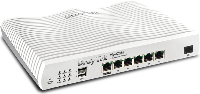 DrayTek Vigor2866 Gigabit Router, 6x RJ-45, Annex M
