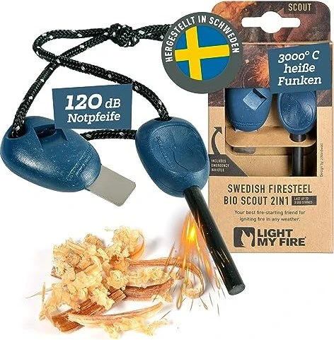 Light my Fire Swedish FireSteel BIO scout 2in1 Feuerstarter hazyblue