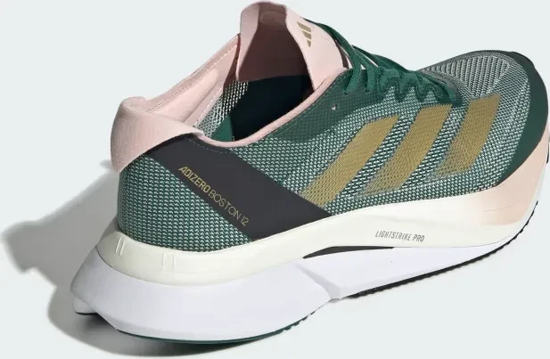 adidas Adizero Boston 12 collegiate green/matte gold/sandy pin (Damen)