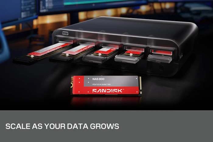 SanDisk NAS 800 NVMe SSD 7.68TB, M.2 2280 / M-Key / PCIe 5.0 x4