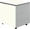 mauser Rollcontainer line, 1x Utensilienauszug, 3x Materialschublade, reinweiß/weiß/weißaluminium Vorschaubild