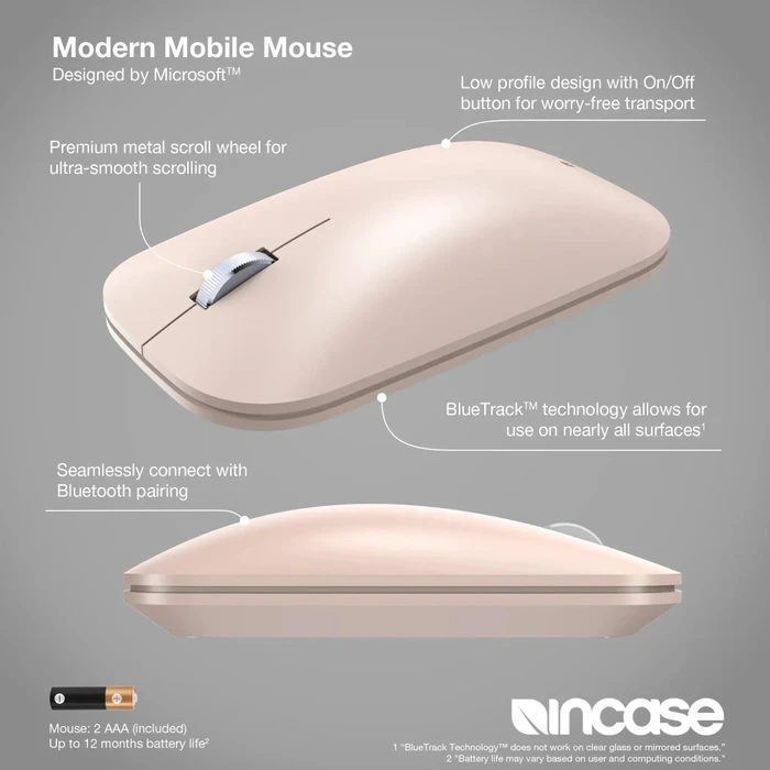 Incase Modern Mobile Mouse Sandstone, Bluetooth