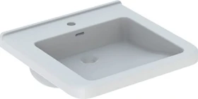 Geberit Renova Comfort Square Waschtisch barrierefrei 55cm, Hahnloch mittig, mit Überlauf, weiß