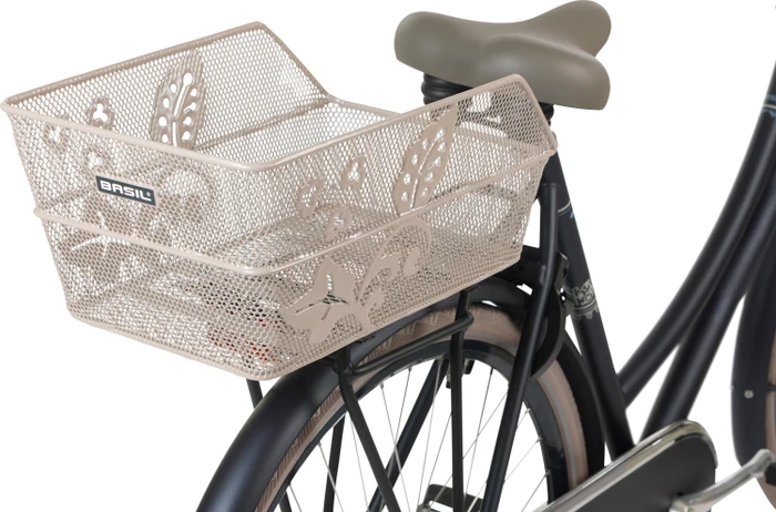 Basil Cento Flower Fahrradkorb metallic nude