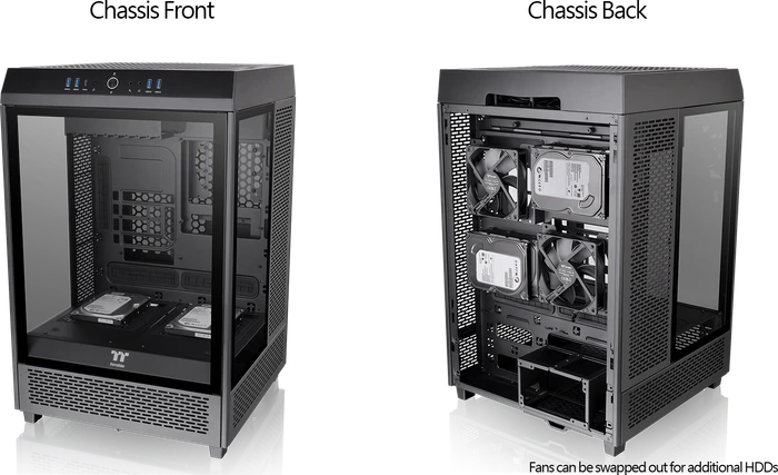 Thermaltake The Tower 500, schwarz, Glasfenster