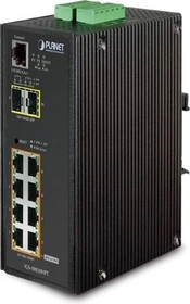 Planet IGS-10020HPT Industrial Railmount Gigabit Managed Switch, 8x RJ-45, 2x SFP, 270W PoE+