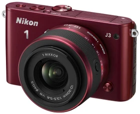 Nikon 1 J3 rot mit Objektiv 1 NIKKOR 10-30mm 3.5-5.6 VR
