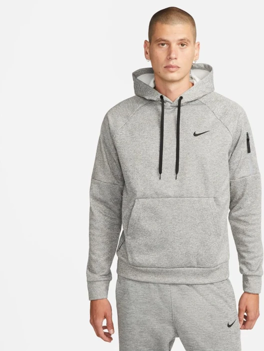 Nike Therma Therma-FIT Fitness Hoodie dark grey heather/particle grey/black (Herren)