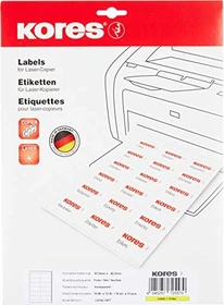 Kores Folienetiketten, 97x42.3mm, wetterfest, transparent, glänzend, 10 Blatt (120 Etiketten)