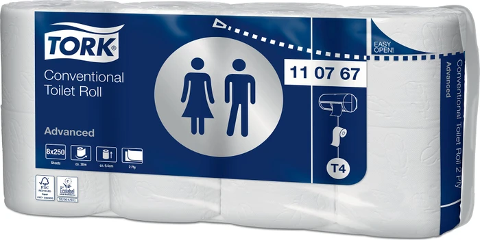 Tork T4 Advanced Toilettenpapier 2-lagig weiß, 64 Rollen