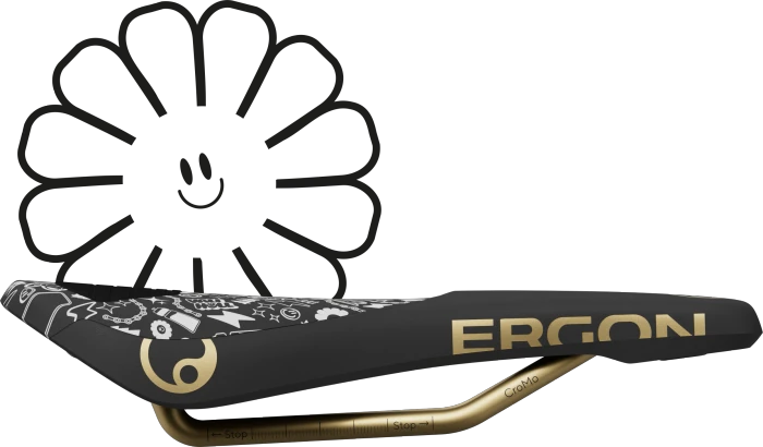 Ergon SM Downhill Comp Vali Höll Edition 120mm Sattel schwarz/gold