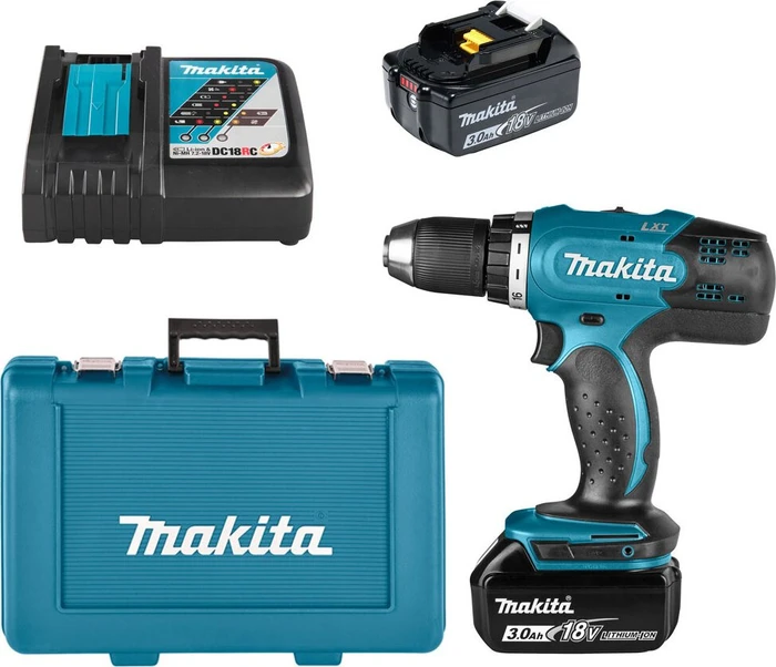 Makita DDF453RFE Akku-Bohrschrauber inkl. Koffer + 2 Akkus 3.0Ah