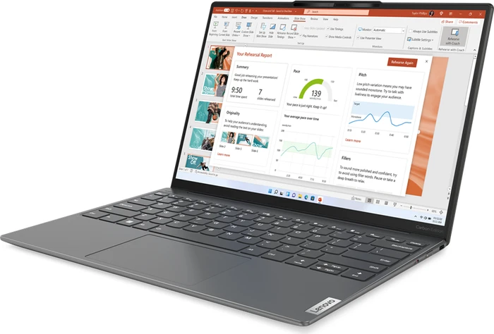Lenovo Yoga Slim 7 Carbon 13IAP7, Onyx Grey, Core i5-1240P, 16GB RAM, 512GB SSD, DE