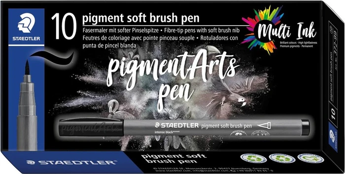 Staedtler pigment soft brush pen 372 kaltgrau dunkel, 10er-Pack