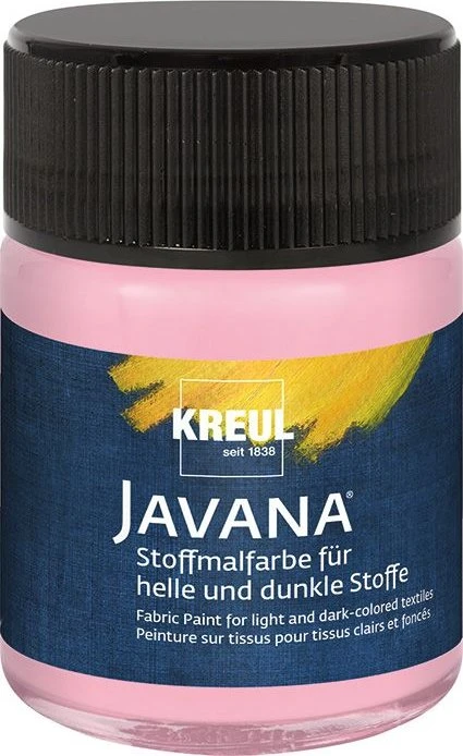 Kreul Javana Stoffmalfarbe für helle und dunkle Stoffe, rose, 50ml