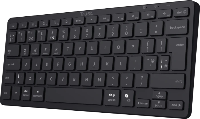 Trust Vira Multi-Device Wireless Keyboard, schwarz, Bluetooth, UK