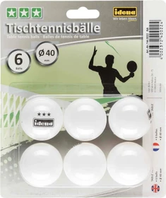 Idena 3-Stern Tischtennisbälle, 6 Stück