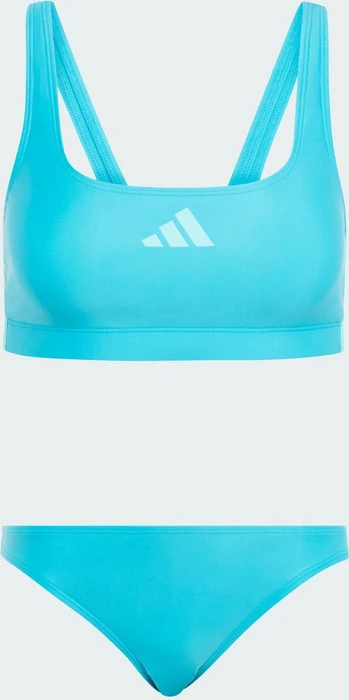 adidas 3-Streifen V-Back Bikini-Set lucid cyan/flash aqua (Damen)