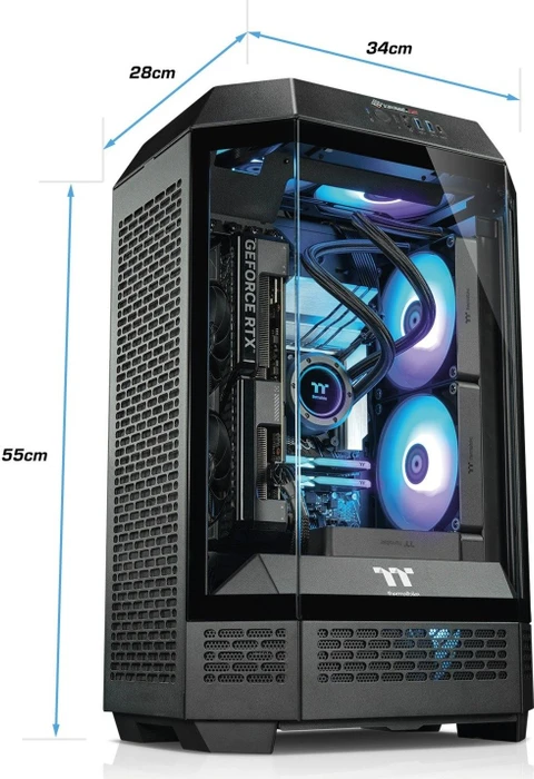 Thermaltake Toughline Liquid T300i, schwarz, Core i5-14600KF, 32GB RAM, 2TB SSD, GeForce RTX 4070 SUPER