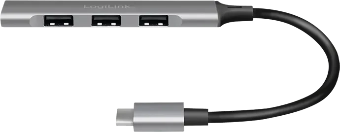 LogiLink 4-Port Slim-Hub, 1x USB-A 3.0/3x USB-A 2.0, USB-C 3.0 [Stecker]