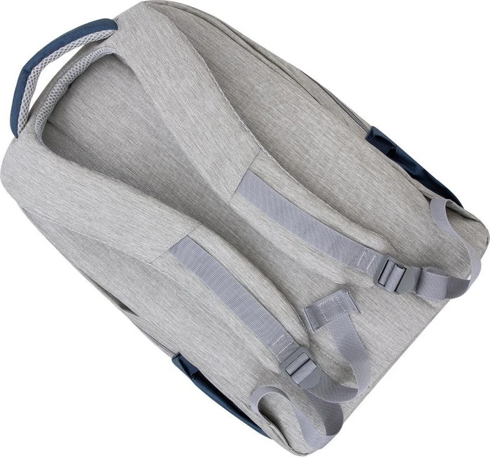 RivaCase Prater anti-theft Laptop Rucksack 17.3", Grey/Dark Blue