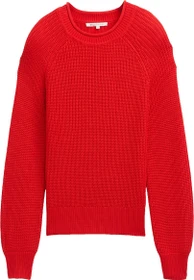 Tom Tailor Strickpullover mit leichten Ballonärmeln Strickpullover scarlet red (Damen)