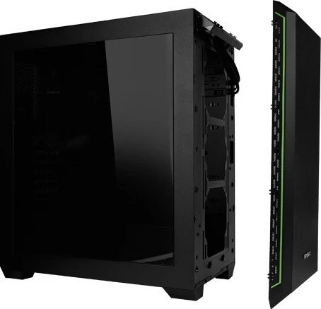 Antec P7 schwarz/grün, Acrylfenster