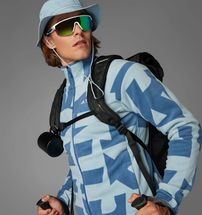 adidas Terrex Multi Printed Fleece Jacke magic grey/wonder steel (Herren)