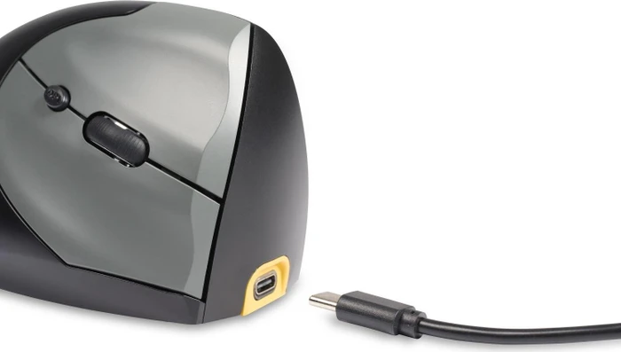 BakkerElkhuizen HandShake 3-Mode Vertical Mouse, schwarz/silber, USB/Bluetooth