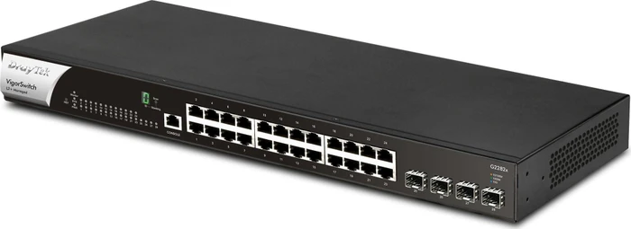 DrayTek VigorSwitch 2282x Rackmount Gigabit Managed Switch, 24x RJ-45, 4x SFP+