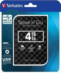 Verbatim Store 'n' Go Gen2, schwarz, 4TB, USB-A 3.0