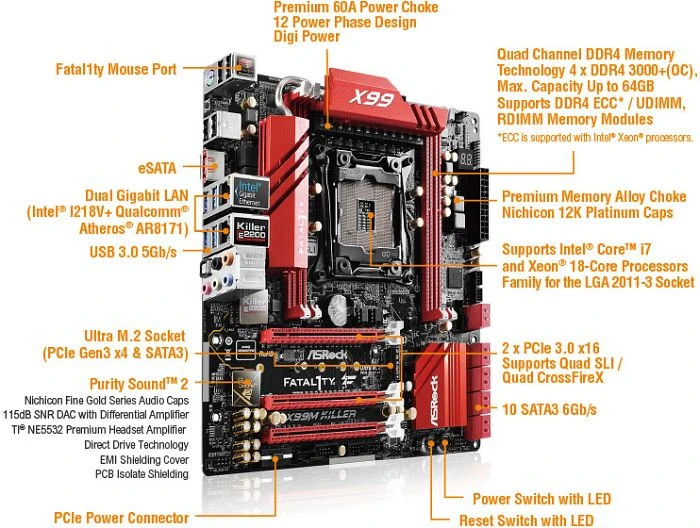 ASRock Fatal1ty X99M Killer (Intel 2011-3)