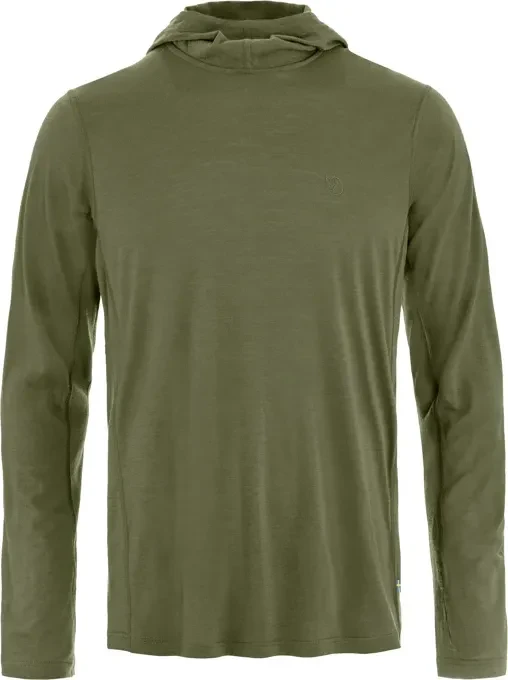 Fjällräven Abisko Wool Hoodie Funktionsshirt langarm laurel green (Herren)