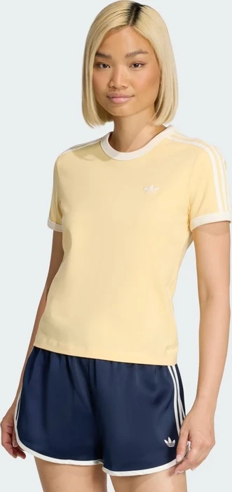 adidas 3-Streifen Slim T-Shirt kurzarm orange tint/off white (Damen)
