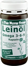 The Nutri Store Omega-3-6-9 Leinöl 500mg Kapseln, 180 Stück