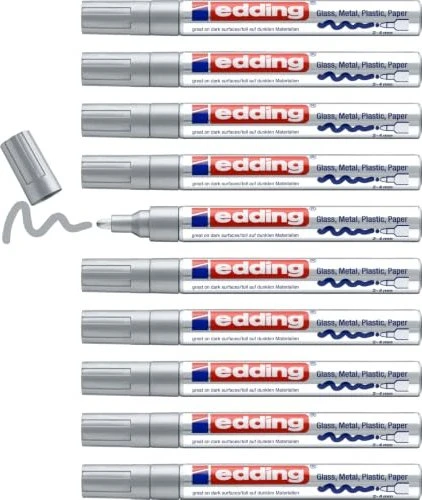 edding 750 Lackmarker silber, 10er-Pack