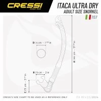 Cressi Alpha Ultra Dry Trockenschnorchel schwarz/weiß (ES258130)