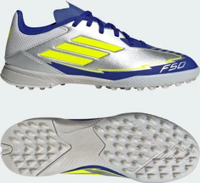 adidas F50 League Messi TF silver metallic/solar yellow/lucid blue (Junior)