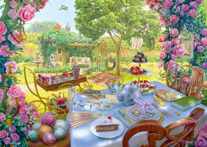 Schmidt Spiele Secret Puzzle - Tee im Garten