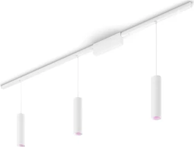 Philips Hue White and Color Ambiance Basis Perifo Schienensystem für die Decke gerade mit 3 Pendelleuchten weiß
