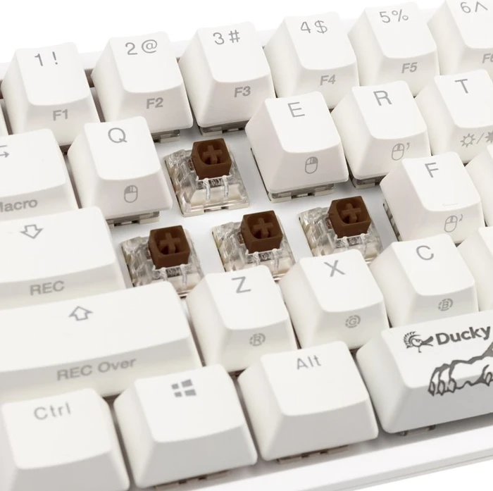 Ducky One 2 Pro Mini, PBT, weiß, LEDs RGB, Kailh Box BROWN, USB, DE