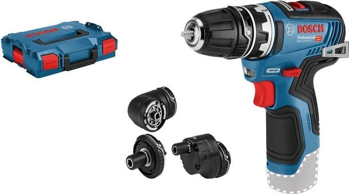 Bosch Professional GSR 12V-35 FC FlexiClick Akku-Bohrschrauber solo inkl. L-Boxx + Zubehör