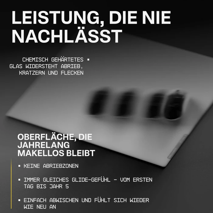 Wallhack SkyPAD SP-005 Glass Pad 5.0 Glas-Gaming-Mauspad, 510x440mm, weiß