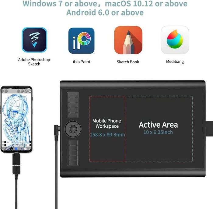 Gaomon Pen Tablet M10K PRO, schwarz