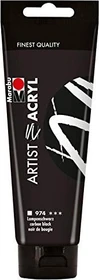 Marabu Artist Acryl Acrylfarbe, lampenschwarz, 120ml