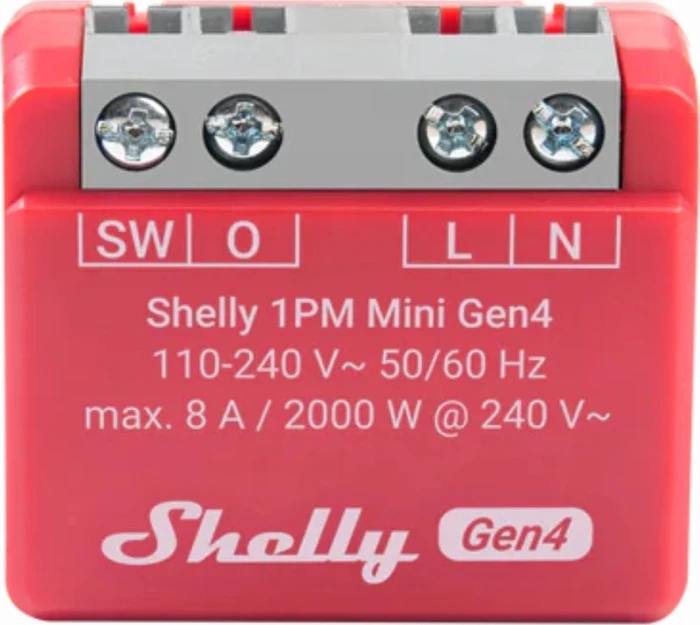 Shelly 1PM Mini Gen4, 1-Kanal, 8A, Unterputz, Schaltaktor