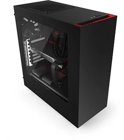 NZXT Source 340 schwarz/rot, Acrylfenster