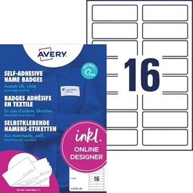 Avery-Zweckform Namensetiketten, 89x31mm, ablösbar, weiß, 20 Blatt (320 Etiketten)